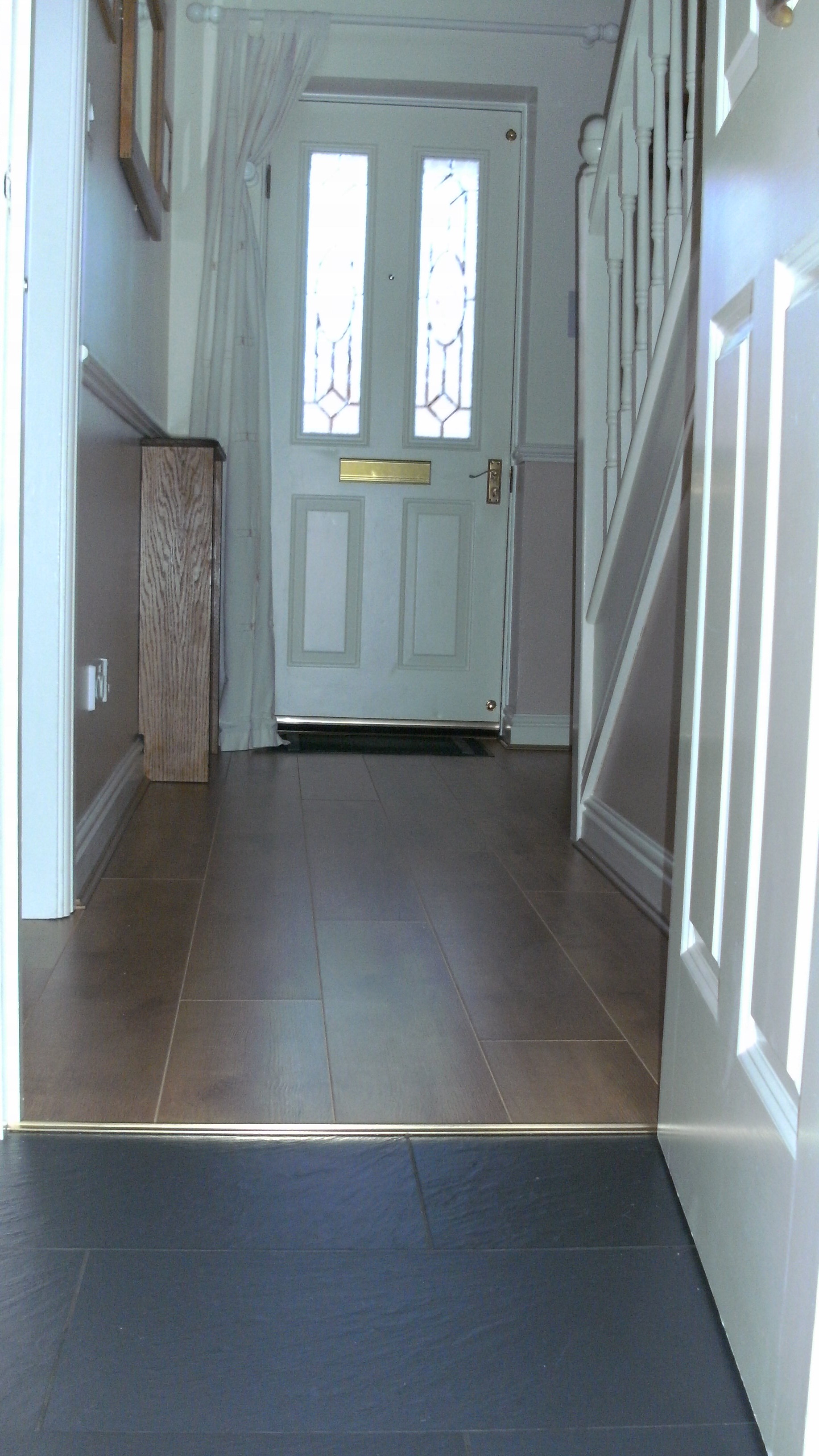 Laminate and tiled floor